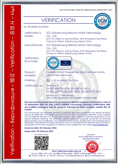 ZCL ATEX  Certificate